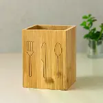 Ahşap Bambu Kaşıklık Organizer 9x9 cm-2