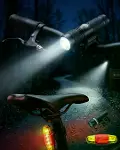 Bisiklet Far ve Stop Lambası Seti LED Ön Arka Emniyet Işığı-1