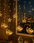 Hilal Yıldız LED Ramazan Işığı 3 Metre Dekoratif Perde Aydınlatması-1