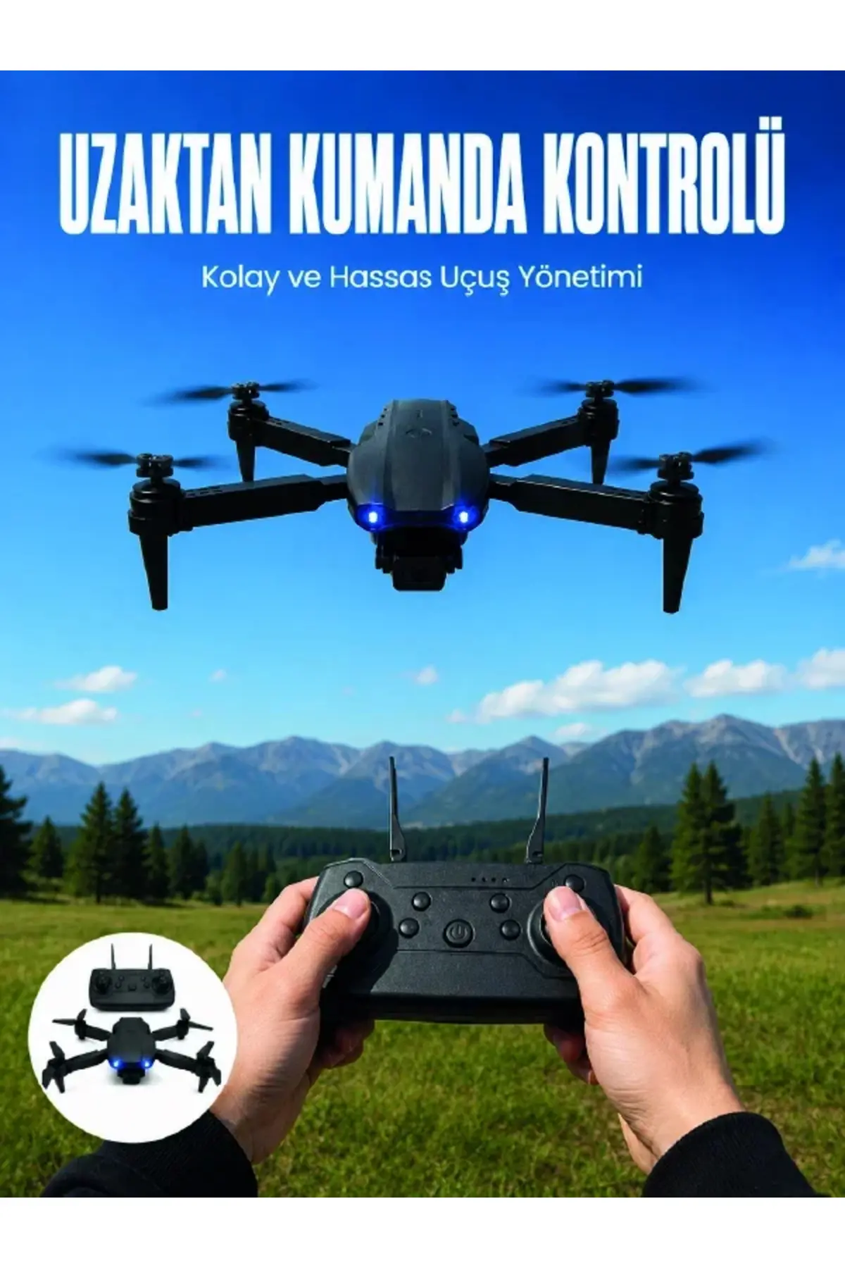 4K HD Kameralı Katlanabilir Drone Sabit Yükseklik Destekli Uzaktan Kumandalı Drone
