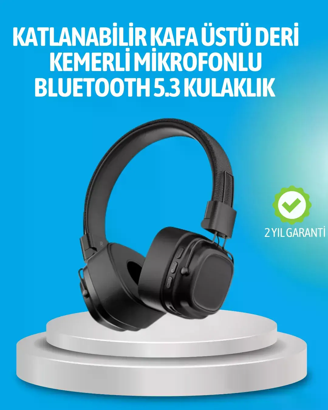 Deep Bass Destekli Kablosuz Katlanabilir Kulak Üstü Kulaklık