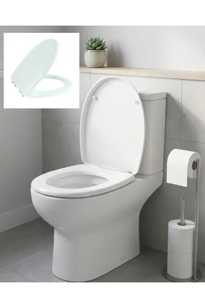 Standart Klozet Kapağı Kolay Montaj Dayanıklı Plastik Universal Uyumlu Tasarım