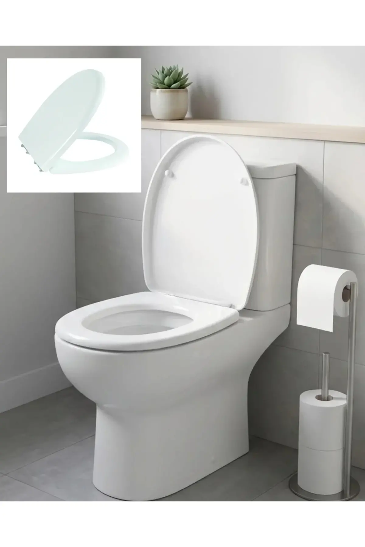 Standart Klozet Kapağı Kolay Montaj Dayanıklı Plastik Universal Uyumlu Tasarım