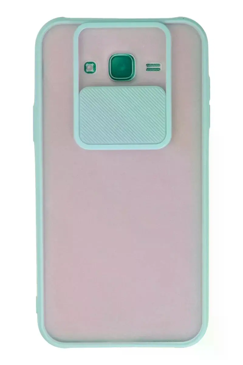 Samsung Galaxy J7 Kılıf Palm Buzlu Kamera Sürgülü Silikon - Turkuaz