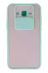 Samsung Galaxy J7 Kılıf Palm Buzlu Kamera Sürgülü Silikon - Turkuaz-1