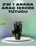 Araba Çift Bardak Tutucu 360° Dönebilen İkisi Bir Arada Ayarlanabilir-1