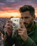Eğlenceli Baskılı Çocuk Fotoğraf Makinesi Video Çekim 4 Rulo Kağıt 5 Kalem Set-1