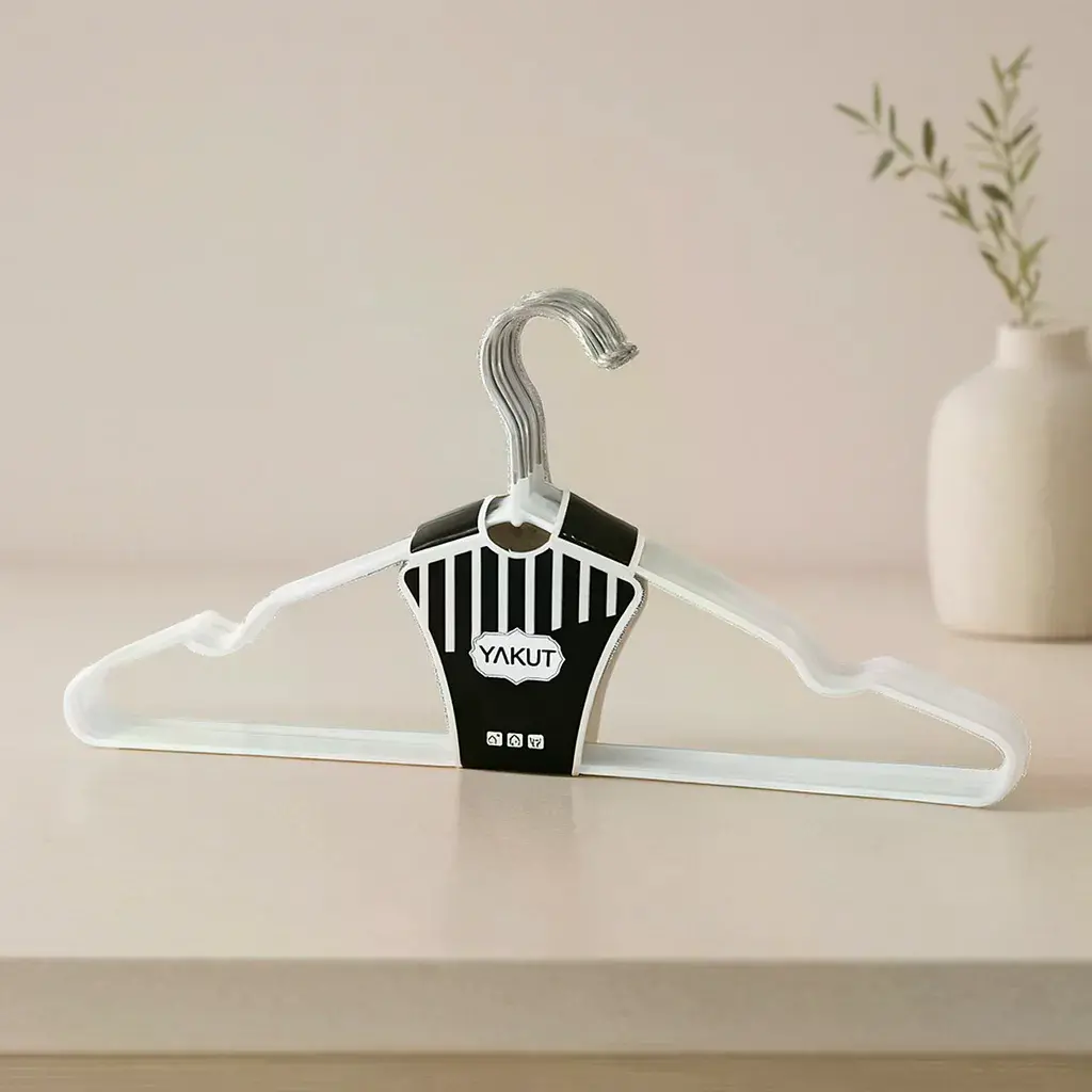 Metal silikon kaplı elbise askısı 10'lu beyaz 40x50 cm