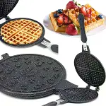 20CM Granit Döküm Waffle Tava Bakalit Sap-2