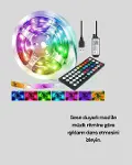 10 Metre Telefon Kontrollü Smart Şerit Led USB RGB Kumandalı-6