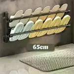 SN-30748 Siyah Duvara Monte 65 Cm Çok Amaçlı Pratik Terlik Ayakkabı Ve Havlu Düzenleyici-6