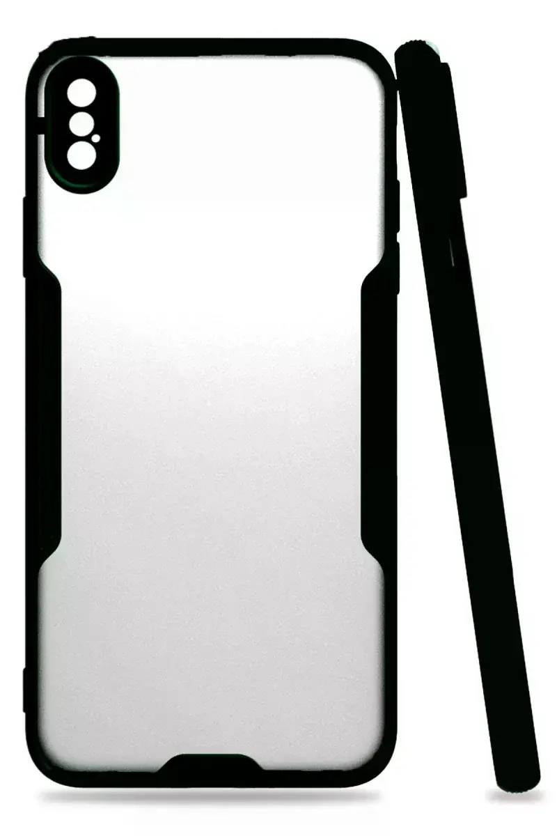 Apple iPhone XS Max Kılıf Platin Silikon - Siyah
