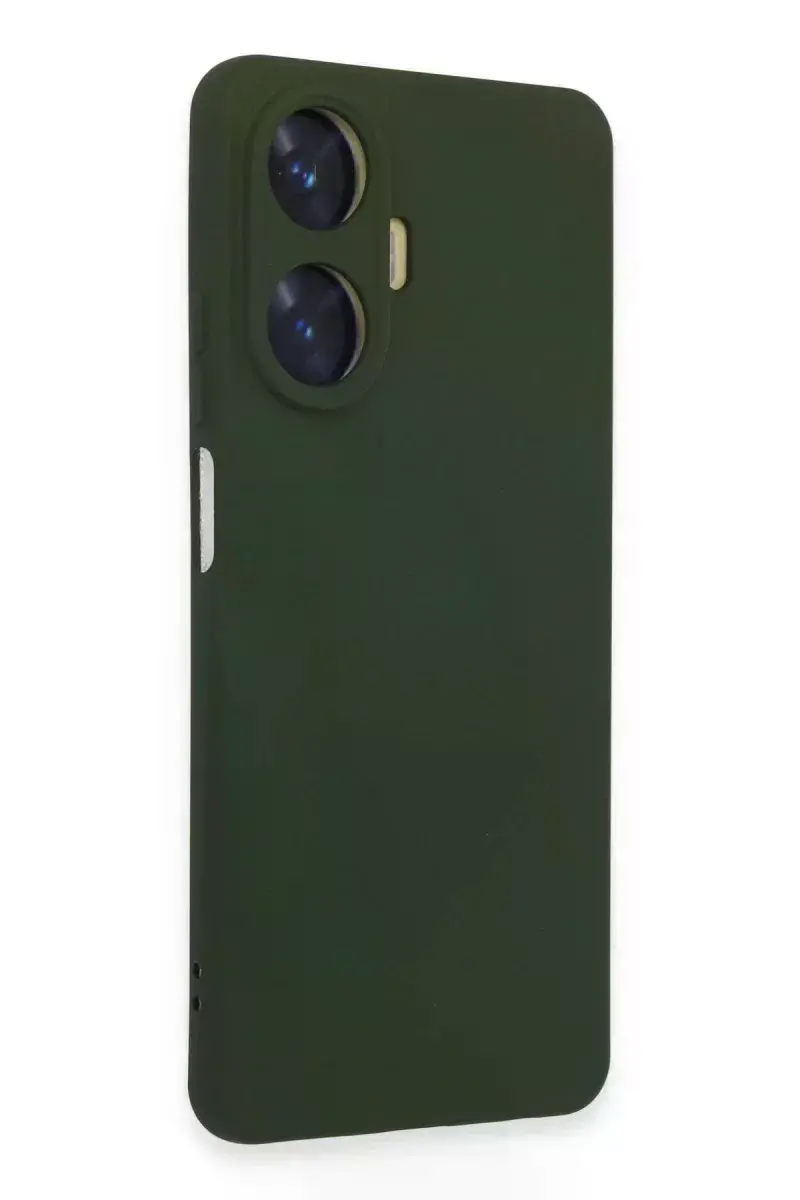 Realme C55 Kılıf Nano içi Kadife Silikon - Koyu Yeşil