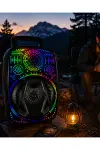 8 İnç Karaoke Hoparlör USB AUX FM Destekli Işıklı Speaker-1