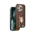 Venco Apple İphone 15 Pro Perma Desenli Kapak - Kahverengi-3