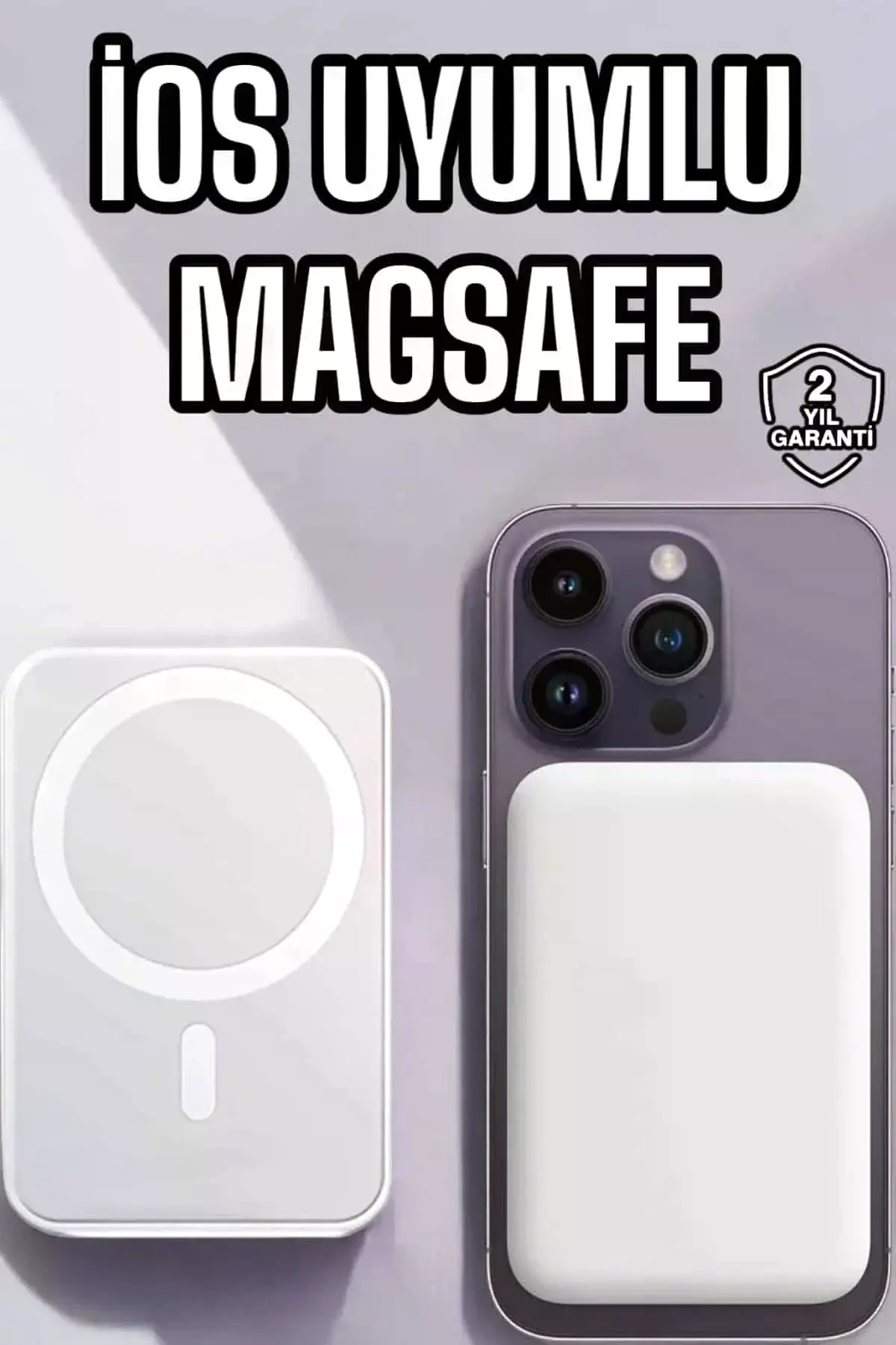 5000 Mah İOS Uyumlu Magsafe Kablosuz Şarj Hızlı Şarj Desteği