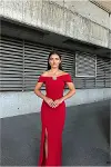 Kadın Hediyelik Halter Yaka Taş Detaylı Abiye Elbise-2