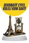 Dekoratif Eyfel Kulesi ve Kum Saati Vintage Tarzı Masa Süsü Biblo-4