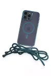 Apple iPhone 12 Pro Kılıf Divo Lazer Askılı Magsafe Kapak - Sierra Blue-3