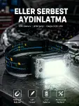 Kompakt LED Kafs Feneri USB Şarjlı Manyetik 2 Işık Modlu 215 Lümen Yeni Nesil-1