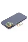 Apple iPhone 12 Pro Renkli Kamera Lens Koruma Cam - Sarı-Turuncu-1