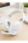 Beyaz Kablosuz Bluetooth Kulaklık krofonlu Ergonok Kulak Üstü Tasarım-2