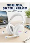 Beyaz Kablosuz Bluetooth Kulaklık krofonlu Ergonok Kulak Üstü Tasarım-1