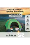 8 Kişilik Otomatik Kurulum Kamp Çadırı – Outdoor, Suya Dayanıklı Hızlı Kurulum Piknik ve Doğa İçin G-4