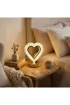 Kalp Şeklinde Kristal LED Masa Lambası – Dokunmatik, 3 Renk Işık Modlu, Şarjlı Mini Dekoratif Gece L-3