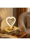 Kalp Şeklinde Kristal LED Masa Lambası – Dokunmatik, 3 Renk Işık Modlu, Şarjlı Mini Dekoratif Gece L-1