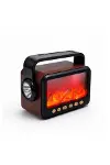Şömine Efektli Bluetooth Hoparlör FM Radyo USB TF Kart Müzik Çalar-9
