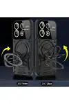 Xiao Red Note 13 Pro 5G Kılıf Joy Lens Standlı Kapak - Siyah-3