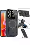 Xiao Red Note 13 Pro 5G Kılıf Joy Lens Standlı Kapak - Siyah-6