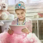Karlar Ülkesi Mavi Kalpli Taşlı Elsa Tacı-3