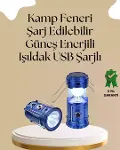 Güneş Enerjili Katlanabilir Kamp Feneri – USB Şarjlı, Hafif ve Çok Fonksiyonlu-1
