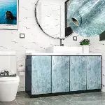 Mermer Desenli Masa Tezgah Mutfak Su Geçirmez Yapışkanlı Folyo Sticker Mavi 5x0,6m-6