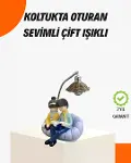 Sevgiliye Özel Çift Figürlü LED Masa Lambası Okuyan Çift Tasarım-1