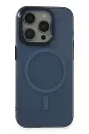 Apple iPhone 15 Pro Max Kılıf Anka PC Magneticsafe Sert Metal Kapak - Lacivert-2