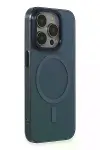 Apple iPhone 15 Pro Max Kılıf Anka PC Magneticsafe Sert Metal Kapak - Lacivert-1