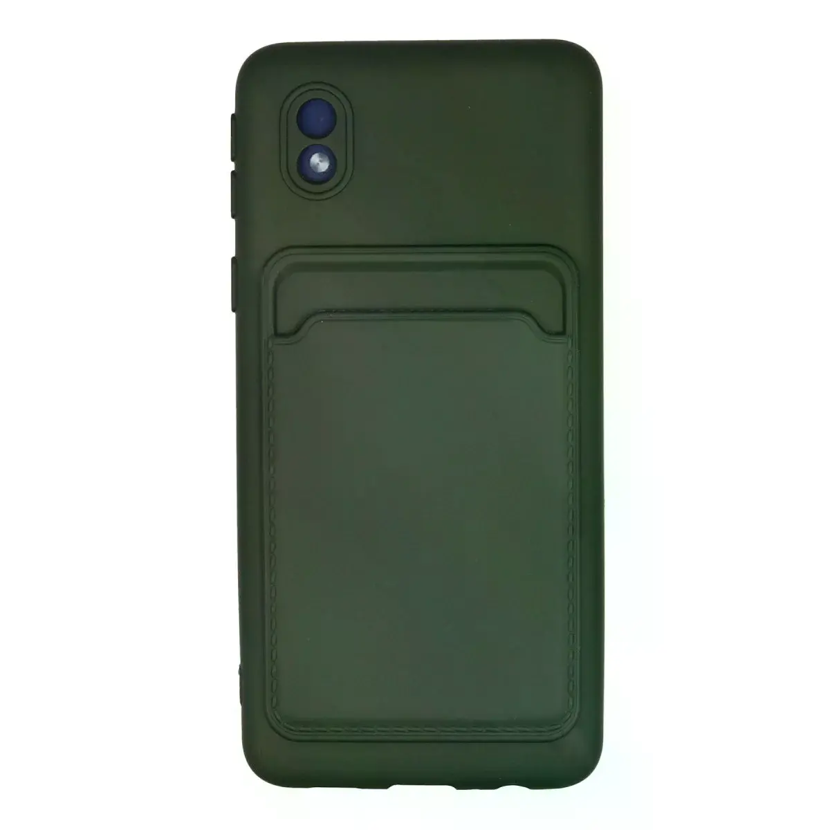 Samsung Galaxy A01 Core Kılıf Kelvin Kartvizitli Silikon - Koyu Yeşil