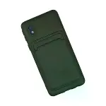 Samsung Galaxy A01 Core Kılıf Kelvin Kartvizitli Silikon - Koyu Yeşil-4