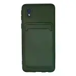 Samsung Galaxy A01 Core Kılıf Kelvin Kartvizitli Silikon - Koyu Yeşil-1
