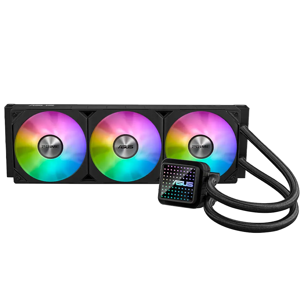 PRIME LC 360 ARGB SIVI SOĞUTUCU ÖZEL TASARLANMIŞ CPU TEMAS ALANI VE KANATÇIKLI KANALLARA SAHİP SONSUZ AYNA LENS SEÇENEKLERİ OLAN SU BLOĞU, ÖNCEDEN MONTE EDİLMİŞ ARGB FANLAR VE AURA AYDINLATMA