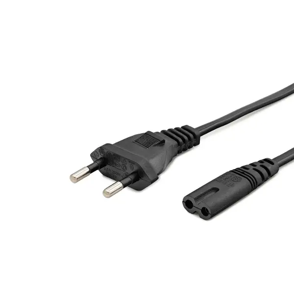 Teyp Güç Kablosu 2 Pin 0.75 Mm 500W C7 Figure 8 1 M Siyah HDX5518