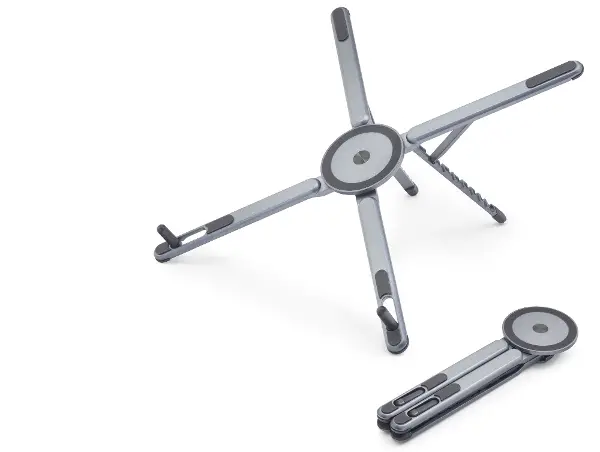 Katlanir Manyeti̇k 360 Derece Döner Masaüstü Tablet Ve Laptop Standi Metal - Gümüş ND8032