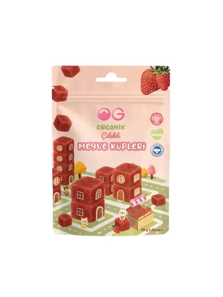 OG Natural Organik Çilekli Meyve Küpleri 30gr