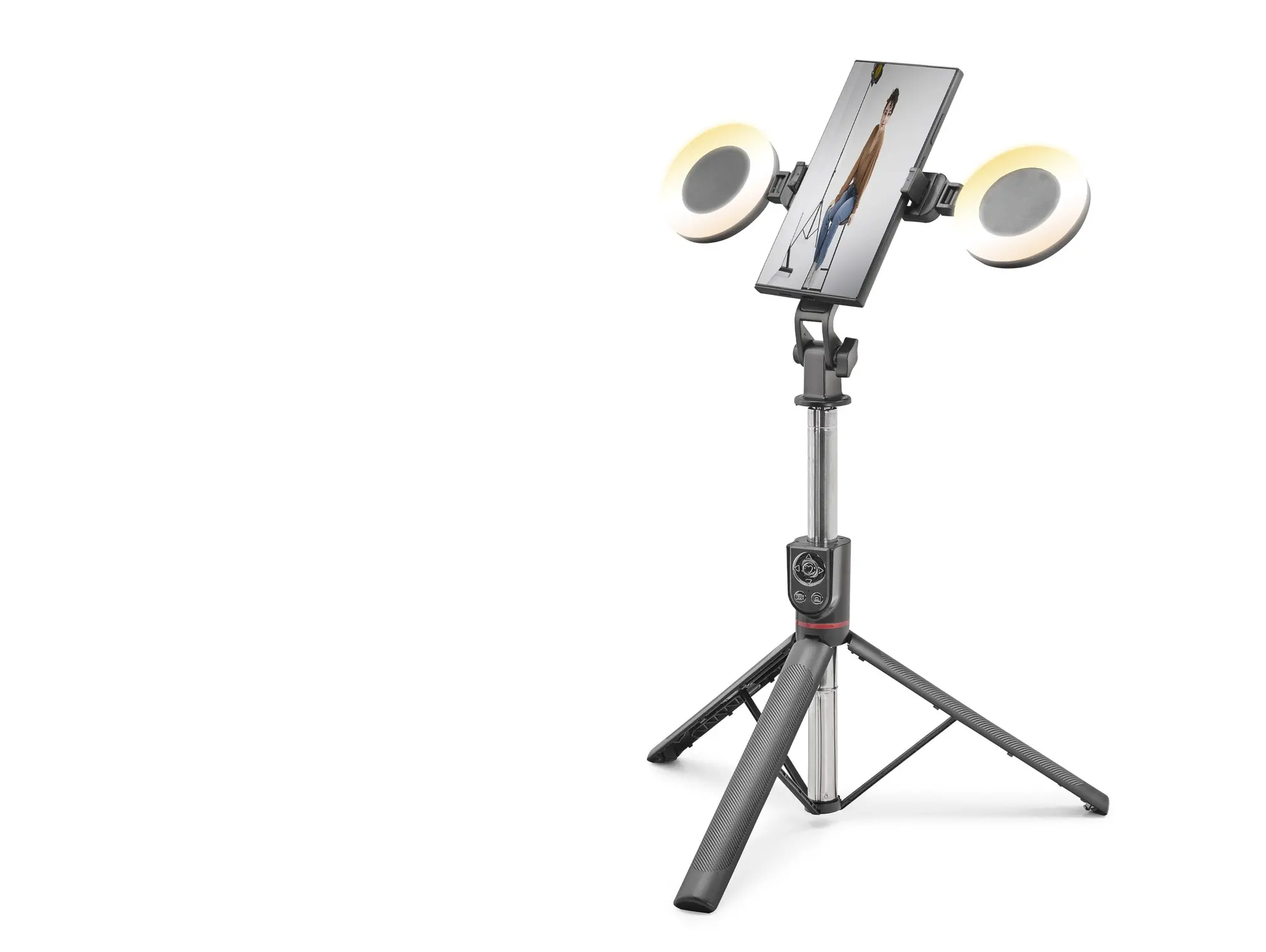 Telefon Tripodu Ve Selfie Çubuğu Çift Led Bluetooth Kumandalı 182 Cm Siyah ND1033