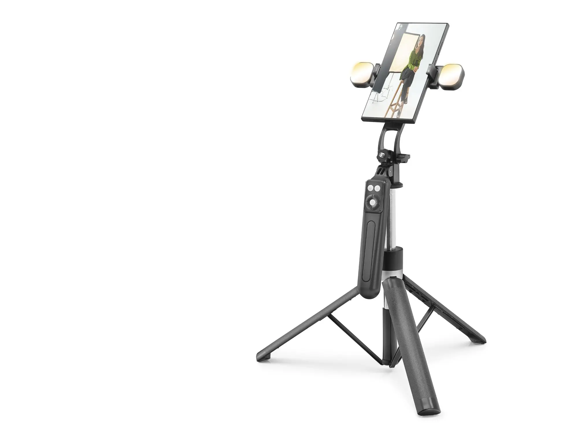Quadrupod Telefon Standı Ve Selfie Çubuğu Çift Led Bluetooth Kumandalı 170 Cm Siyah ND1030