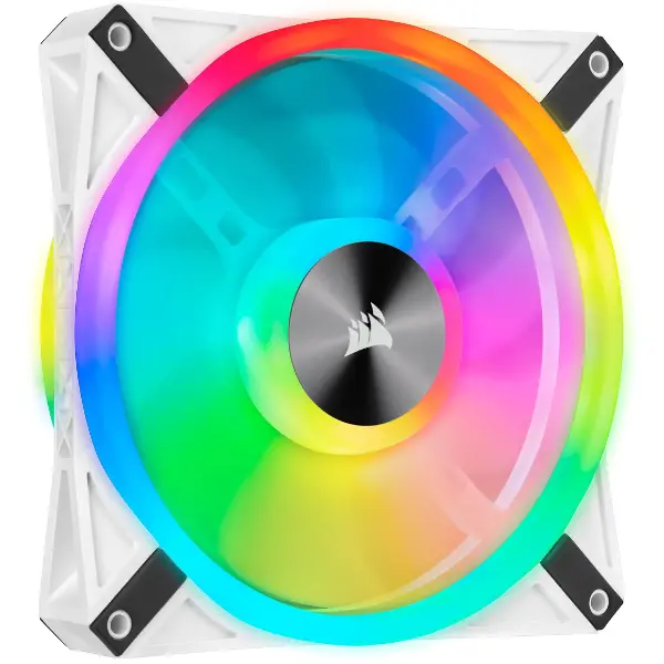 QL Series, WHITE QL140 RGB-CO-9050105-WW-140mm RGB LED Fan, Single Pack