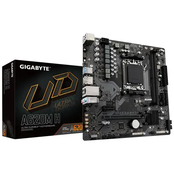 A620M-H A620 Chipset AM5 Socket DDR5(2x64GB-128GB-2DIMM) 6400MHZ 1xHDMI/1xDP 1xM.2 USB3.2 mATX